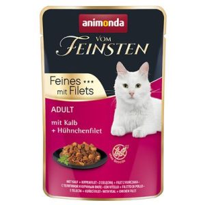 Animonda Vom Feinsten Feines Filets (borjú, csirkemellfilé) alutasakos macskák részére (85g)