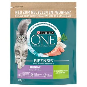 Purina ONE Sensitive Bifensis (pulyka,rizs) száraztáp érzékeny emésztésű felnőtt macskák részére (800g)